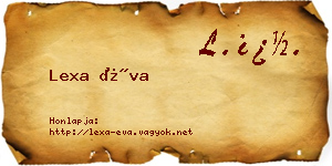 Lexa Éva névjegykártya